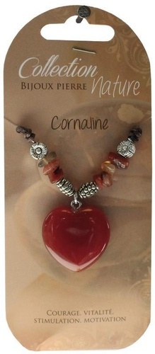 COLLIER PENDENTIF COEUR ET PERLES BAROQUES - CORNALINE CHAUFFEE