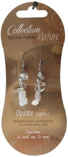 Boucles d'oreilles pierres baroques - Opalite