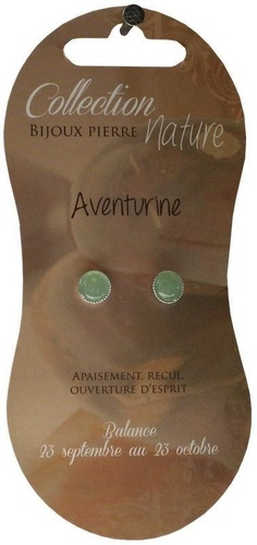 Boucles d'oreilles perle 6 mm - Aventurine