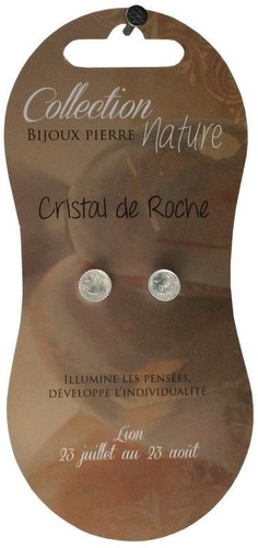 Boucles d'oreilles perle 6 mm - Cristal de roche