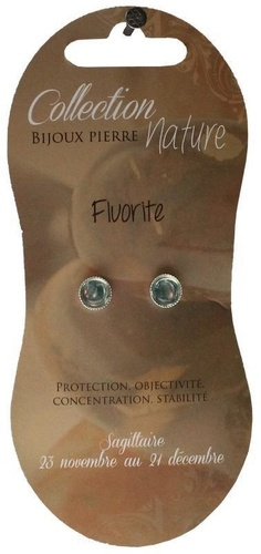 Boucles d'oreilles perle 6 mm - Fluorite