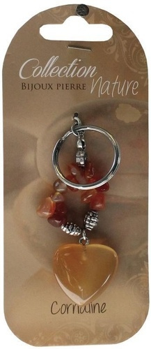 Porte-clef cœur et pierres baroques - Cornalite Chauffée