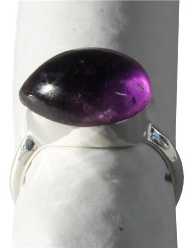BAGUE ARGENT PIERRE POLIE BOMBEE AMETHYSTE - T57