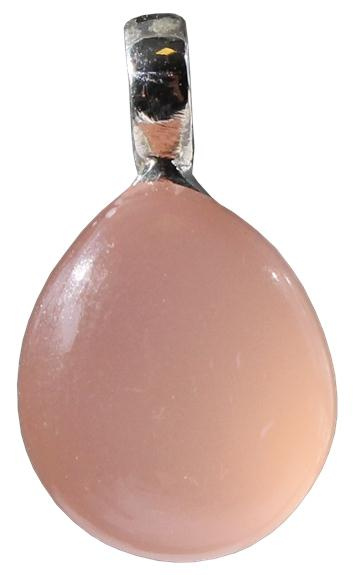 PENDENTIF PIERRE BOMBEE CALCEDOINE ROSE