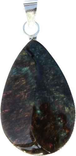 PENDENTIF YIN YANG OBSIDIENNE MANTA HUICHOL - MODELE GOUTTE