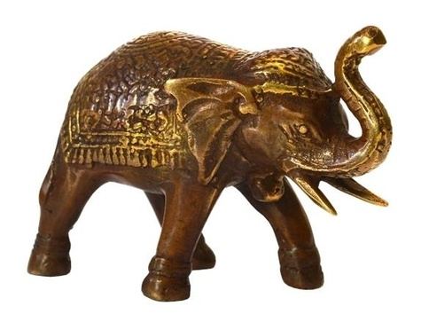 STATUE ELEPHANT QUALITE BRONZE ANTIQUE DORE