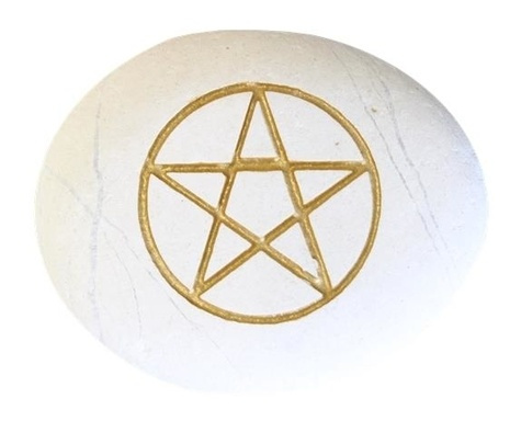 PRESSE PAPIER GALET PENTAGRAMME