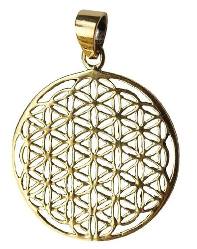 MEDAILLE FLEUR DE VIE - LAITON - 2,8 CM