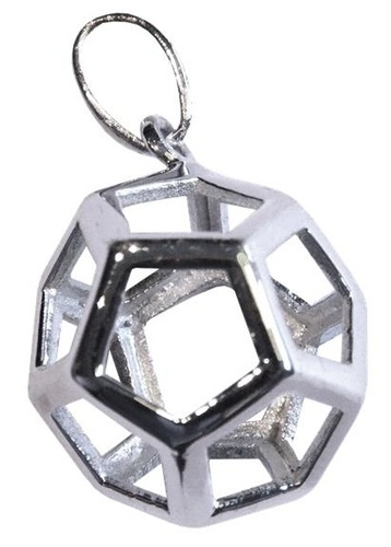 PENDENTIF DODECAEDRE ARGENT 925 - 1,8 CM