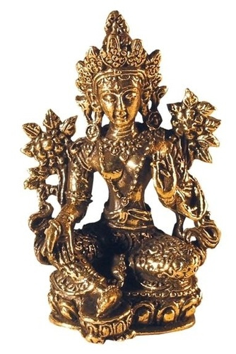 MINI STATUE TARA VERTE LAITON 3 X 5CM