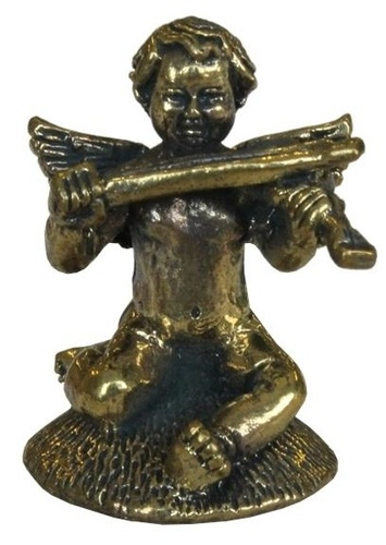 MINI STATUE ANGE ET VIOLON LAITON 2 X 2,5 CM