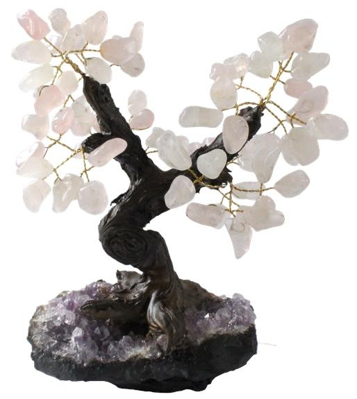 ARBRE DU BONHEUR QUARTZ ROSE - PIERRES ROULEES - TGM