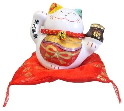 CHAT MANEKI NEKO PORTE-BONHEUR TIRELIRE CERAMIQUE - 8 CM