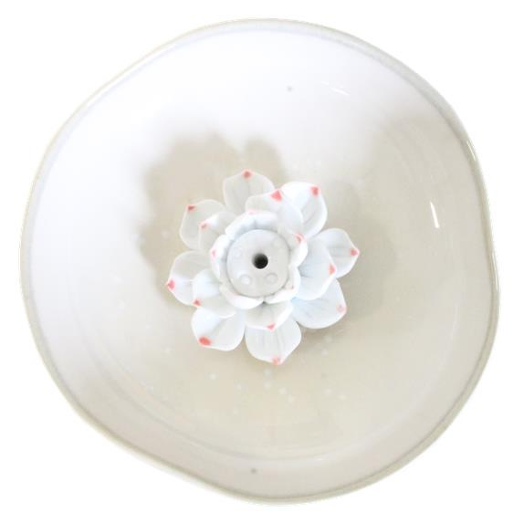 PORTE-ENCENS BEIGE AVEC LOTUS