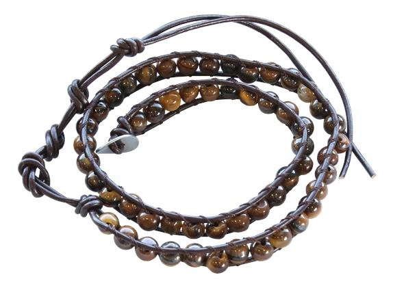 BRACELET PIERRES 2 TOURS - OEIL DE TIGRE