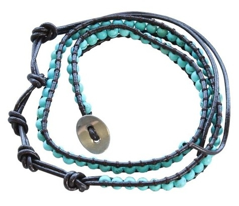 BRACELET PIERRES 2 TOURS - TURQUOISE