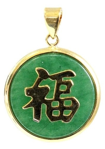 PENDENTIF DU BONHEUR PROSPERITE EN NEW JADE