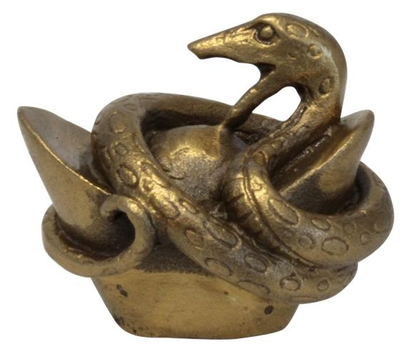 LES SIGNES CHINOIS - SERPENT - LAITON DORE