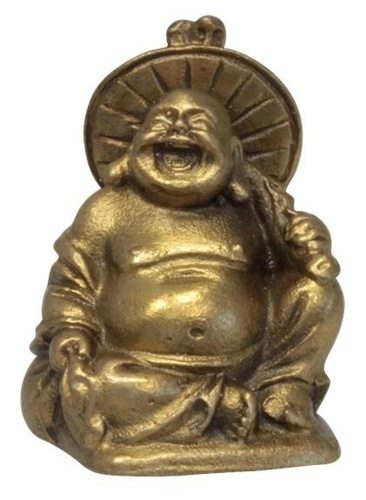 BOUDDHA METAL ASSIS SOUS UNE OMBRELLE - ENERGIE, MEDITATION