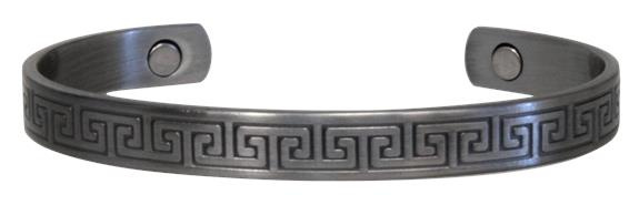 BRACELET CUIVRE AVEC AIMANTS FINITION METAL ARGENTE