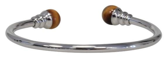 BRACELET CUIVRE AVEC AIMANTS METAL ARGENTE PERLES OEIL DE TIGRE