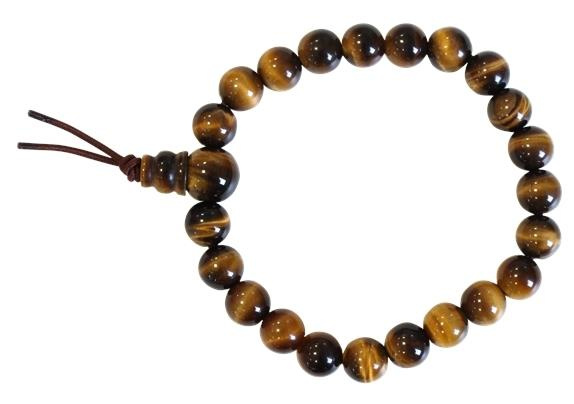 BRACELET MALA - OEIL DE TIGRE PERLES 8 MM