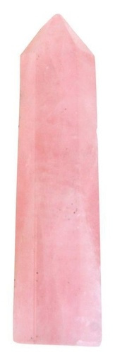 pointe polie hexagonale quartz rose - 3 cm