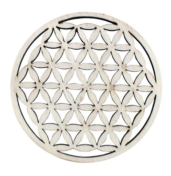 FLEUR DE VIE EN BOIS DE PEUPLIER - DIAM. 10 CM