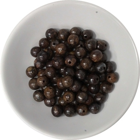 PERLES BRONZITE 6 MM - SACHET DE 66 PERLES