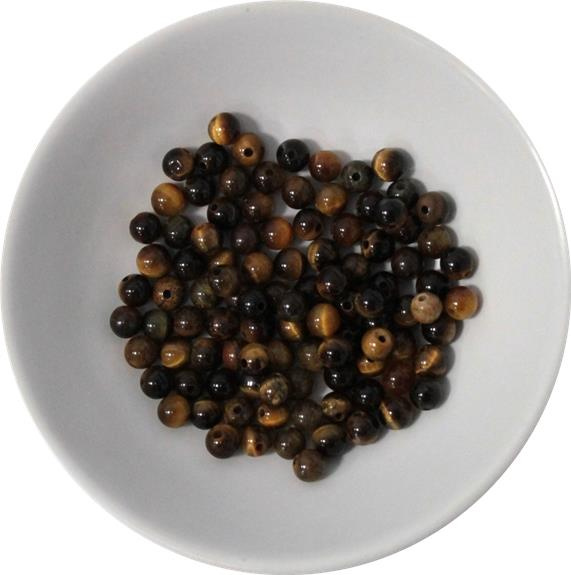 PERLES OEIL DE TIGRE 4 MM - SACHET DE 100 PERLES