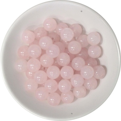 PERLES QUARTZ ROSE 8 MM - SACHET DE 50 PERLES