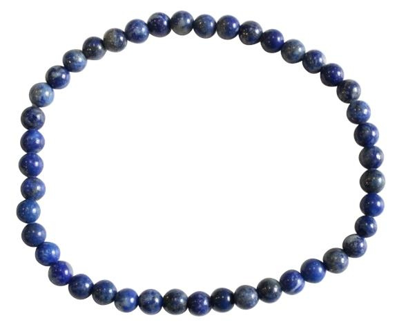 BRACELET LAPIS LAZULI PERLES RONDES 4 MM