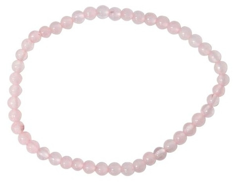 Bracelet Quartz Rose Perles rondes 4 mm