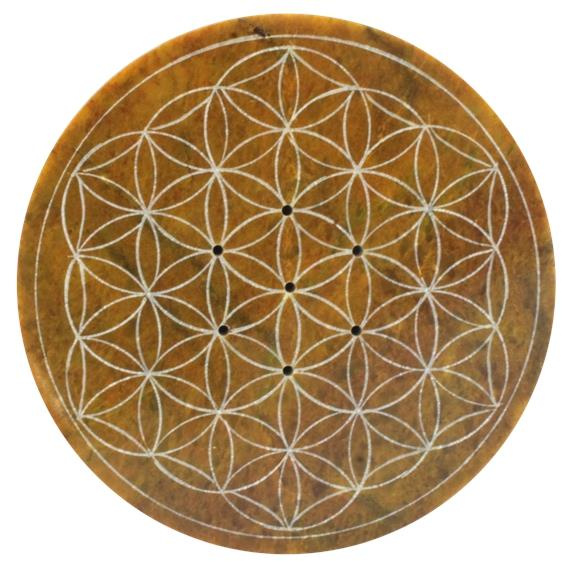 PORTE-ENCENS VERT ANIS GRAVE FLEUR DE VIE