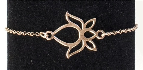 BRACELET FLEUR DE LOTUS - ARGENT 925 PLAQUE OR ROSE