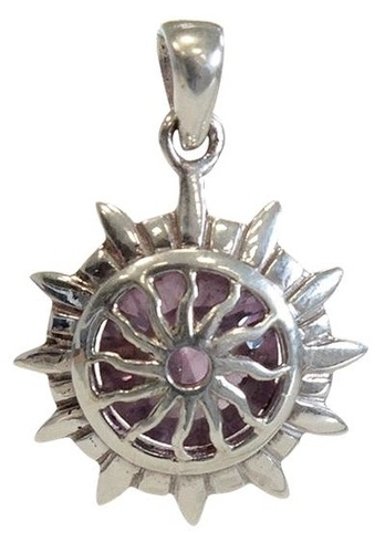 MEDAILLE CHAKRA SAHASRARA ARGENT 925 AVEC AMETHYSTE NATURELLE