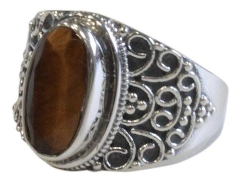 bague oeil de tigre argent 925 geshna t53