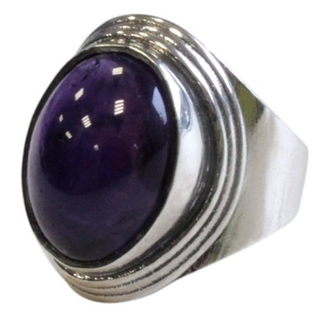 BAGUE BAROQUE ARGENT - MANIKA - AMETHYSTE - T56
