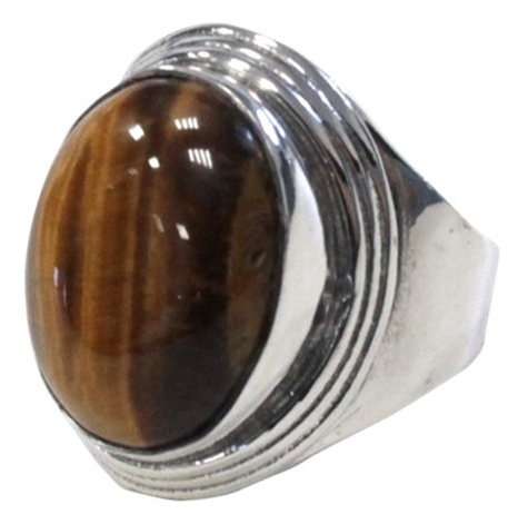 BAGUE BAROQUE ARGENT - MANIKA - OEIL DE TIGRE - T55
