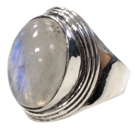 BAGUE BAROQUE ARGENT - MANIKA - PIERRE DE LUNE - T53