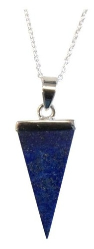 COLLIER POINTE PLATE DE LAPIS LAZULI - ARGENT 925