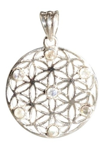 PENDENTIF FLEUR DE VIE 7 PIERRES - LABRADORITE