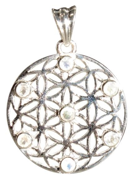 PENDENTIF FLEUR DE VIE 7 PIERRES - PIERRE DE LUNE
