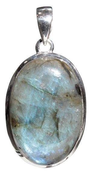 PENDENTIF LABRADORITE FORME OVALE PIERRE SERTIE