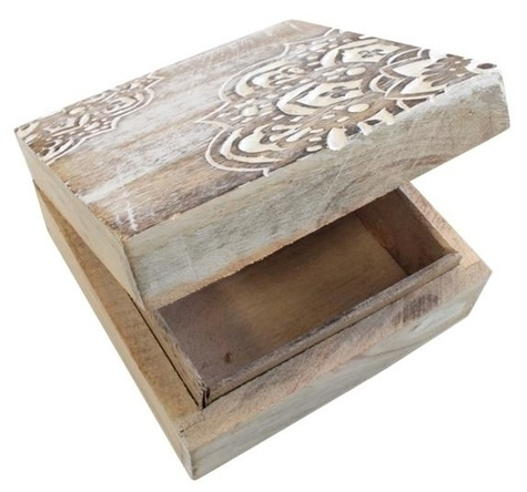 BOITE BOIS PATINEE BLANCHE - MARDAV - CARREE