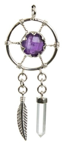 Pendentif Améthyste Argent 925 Attrape-rêves