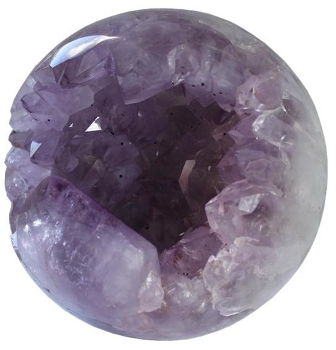 BOULE CREUSE AMETHYSTE ET CRISTAUX DE QUARTZ 1,1 KG A 1,2 KG