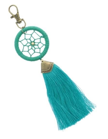 PORTE CLES - DREAMCATCHER - POMPON VERT