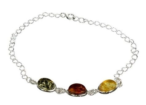 BRACELET AMBRE 3 PIERRES MULTICOLORES