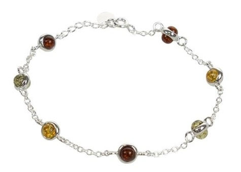 BRACELET BOULES D'AMBRE MULTICOLORE